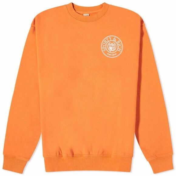 Sporty and Rich Connecticut Crest Logo-print Sweatshirt In Squash Orange - Picture 1 of 7